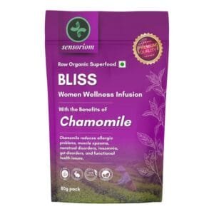 Sensoriom Bliss Herbal Infusion for Female Hormone Balance | Caffeine-Free, Non GMO Ayurvedic Herbal Drink