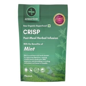 Sensoriom Crisp: Post-Meal Herbal Infusion for Digestion & Gut Health | Caffeine-Free, Natural, Non-GMO