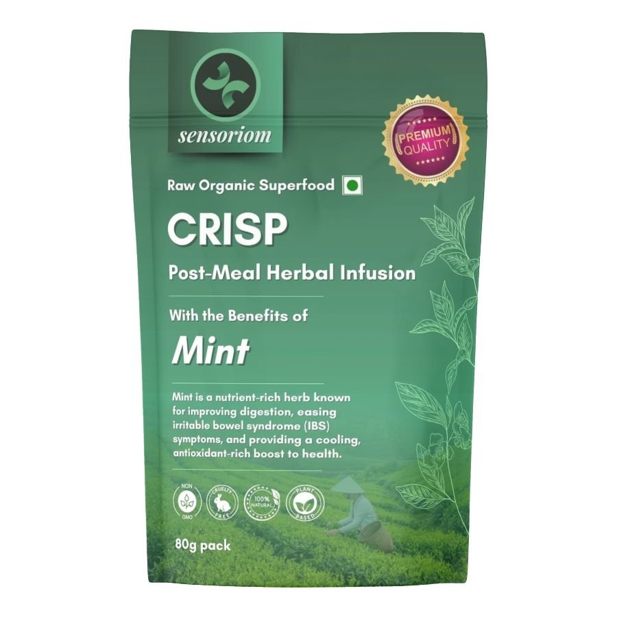 Sensoriom Crisp: Post-Meal Herbal Infusion for Digestion & Gut Health | Caffeine-Free, Natural, Non-GMO