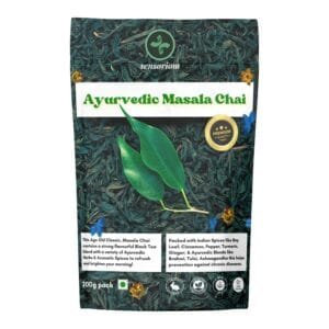 Sensoriom Ayurvedic Masala Chai 200g pack Brahmi Tulsi Ashwagandha immunity boosting masala tea India