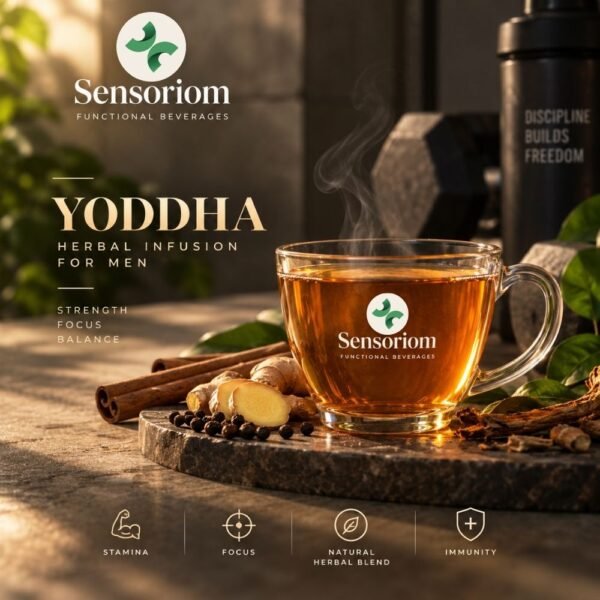 Yoddha Shilajit Ashwagandha Tea Hot at Sensoriom Agra Store